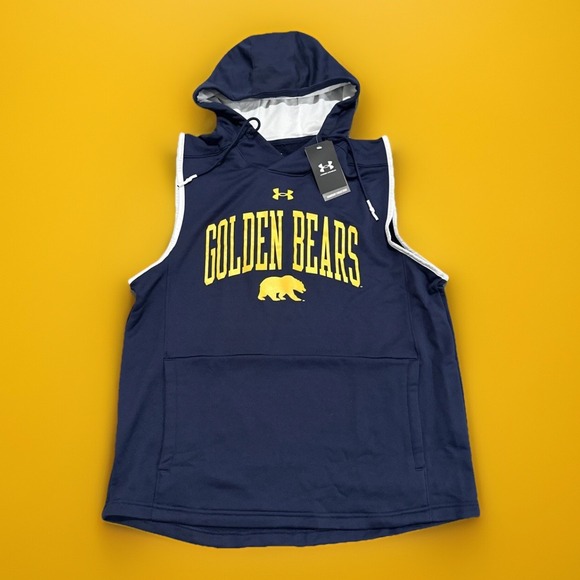 California Golden Bears Under Armour Hoodie Men L Sleeveless Gameday Collection - Picture 1 of 7